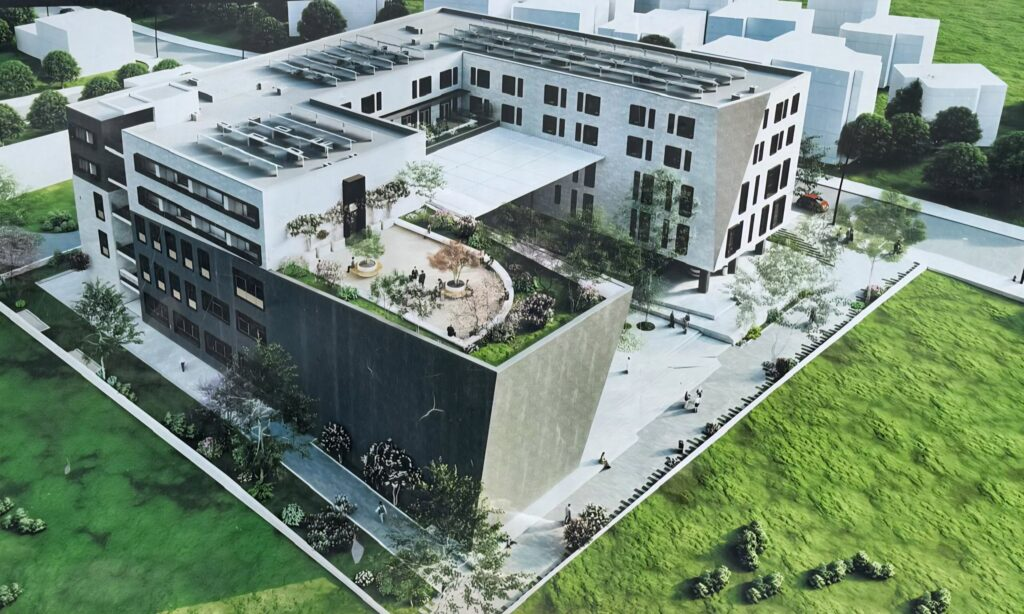 Architectural rendering of the New Attorney School of Tirana